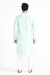 Shop_Kalpana Naik_Mint Chanderi Silk, Cotton Embroidery Mist Green Hand Kurta Set _at_Aza_Fashions