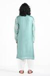 Shop_Kalpana Naik_Emerald Green Chanderi , Embroidery Hand Kurta And Salwar Set _at_Aza_Fashions