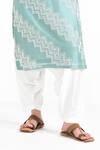 Buy_Kalpana Naik_Emerald Green Chanderi , Embroidery Hand Kurta And Salwar Set _Online_at_Aza_Fashions