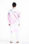 Shop_Kalpana Naik_Pink Bemberg, Silk, Cotton And Blue Hand Kurta & Pant Set _at_Aza_Fashions