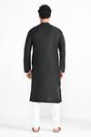 Shop_Kalpana Naik_Black Linen, Satin, Cotton Embroidery Sufi Cord Kurta And Pant Pajama Set _at_Aza_Fashions
