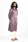 Shop_Kalpana Naik_Pink Linen, Satin, Cotton Embroidery Twilight Kurta And Pant Pajama Set _Online_at_Aza_Fashions