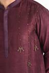 Buy_Kalpana Naik_Magenta Bemberg, Silk, Cotton Embroidery Pink Hand Kurta Set _Online_at_Aza_Fashions