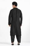 Shop_Kalpana Naik_Black Bemberg, Silk Embroidery Poker Hand Kurta And Salwar Set _at_Aza_Fashions