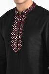 Shop_Kalpana Naik_Black Bemberg, Silk, Cotton Embroidery, Mirrors And Thread Kurta Set _Online_at_Aza_Fashions