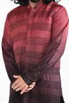 Buy_Kalpana Naik_Pink Bemberg, Silk Embroidery Red Wine Hand Kurta And Salwar Set 