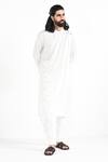 Shop_Kalpana Naik_Ivory Bemberg, Silk, Cotton Embroidery Dewy Mist Kurta Set _at_Aza_Fashions