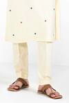 Buy_Kalpana Naik_Ivory Bemberg, Silk, Cotton Embroidery Shalimaar Butta Hand Kurta Set _Online_at_Aza_Fashions