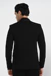Shop_Kalpana Naik_Black Crepe Embroidery Double Lapel Tuxedo Set _at_Aza_Fashions