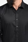 Kalpana Naik_Black Cotton Pintucks Shirt _at_Aza_Fashions
