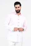 Kalpana Naik_White Cotton Coloured Color Block Giza Shirt _at_Aza_Fashions