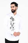 Buy_Kalpana Naik_White Cotton Embroidery Circles Shirt _at_Aza_Fashions