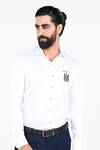Buy_Kalpana Naik_White Cotton Embroidery Beer Bucket Hand Giza Shirt _at_Aza_Fashions