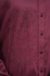 Kalpana Naik_Wine Cotton Embroidery Finger Giza Shirt _at_Aza_Fashions