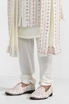 Kalpana Naik_White Silk Mirrors, Embroidery And Thread Sherwani Set _Online_at_Aza_Fashions