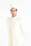 Shop_Kalpana Naik_Ivory Silk, Bemberg Embroidery Dori Work Sherwani Set _Online_at_Aza_Fashions