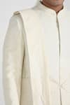 Shop_Kalpana Naik_Ivory Silk, Bemberg Embroidery Dori Work Sherwani Set 