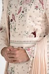 Buy_Kalpana Naik_Pink Satin, Bemberg, Silk Embroidery, Stones Pastel Floral Work Sherwani Set 