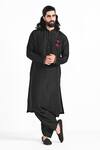 Buy_Kalpana Naik_Black Bemberg, Silk Embroidery Hand Kurta Set _at_Aza_Fashions