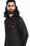 Buy_Kalpana Naik_Black Bemberg, Silk Embroidery Hand Kurta Set 