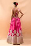 Shop_Gopi Vaid_Fuchsia Tussar, Organza Zari, Embroidery Scoop Neck Lehenga Set With Dupatta _at_Aza_Fashions