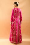 Shop_Gopi Vaid_Fuchsia Tussar, Organza Embroidery, Zari, Gota Anarkali, Palazzo And Dupatta Set _at_Aza_Fashions