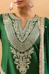 Shop_Gopi Vaid_Green Tussar, Organza Embroidery, Zari, Gota Patti Kurta And Printed Sharara Set _Online_at_Aza_Fashions