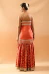 Shop_Gopi Vaid_Orange Tussar, Organza Embroidery, Zari, Gota Patti Round Kurta And Sharara Set _at_Aza_Fashions
