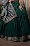 Shop_Summer By Priyanka Gupta_Green Silk Embroidery, Zari V-neck Noor E Summer Lehenga Set _Online_at_Aza_Fashions