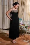 Buy Summer By Priyanka Gupta Black Velvet Embroidery, Beads Square Neck Long Dress at Aza Fashions Buy_Summer By Priyanka Gupta_Black Velvet Embroidery, Beads Square Neck Long Dress _at_Aza_Fashions