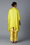 Shop_Vasstram_Yellow Modal, Satin Mandarin Collar Zoha Anti Fit Shirt _at_Aza_Fashions