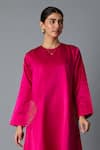 Shop_Vasstram_Pink Silk Zari Round Neck Geet Banarasi Kurta With Pant _Online_at_Aza_Fashions