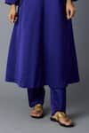 Buy_Vasstram_Blue Brocade Zari Round Neck Geet Banarasi Silk Kurta With Pant _Online_at_Aza_Fashions