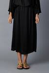 Buy_Vasstram_Black Modal, Satin Round Neck Solid Batwing Sleeve Dress _Online_at_Aza_Fashions