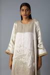 Shop_Vasstram_Silver Tissue, Modal, Satin Round Neck Chandi Kurta Set _Online_at_Aza_Fashions