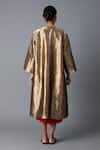 Shop_Vasstram_Gold Brocade, Silk Round Neck Chidiya Metallic Jacket _at_Aza_Fashions