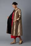 Buy_Vasstram_Gold Brocade, Silk Round Neck Chidiya Metallic Jacket _Online_at_Aza_Fashions