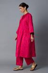 Shop_Vasstram_Pink Silk Round Neck Husna Striped Jacket And Pant Set _Online_at_Aza_Fashions