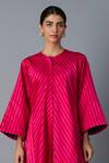 Buy_Vasstram_Pink Silk Round Neck Husna Striped Jacket And Pant Set 