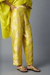 Vasstram_Yellow Brocade Embroidery Hazara Floral Woven Pant _Online_at_Aza_Fashions