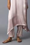 Vasstram_Pink Modal, Satin, Tissue Zari Round Neck Tikona Panelled Kurta And Pant Set _Online_at_Aza_Fashions