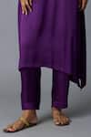 Vasstram_Purple Modal, Satin, Tissue Zari Round Neck Tikona Panelled Kurta And Pant Set _Online_at_Aza_Fashions