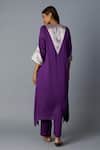 Vasstram_Purple Modal, Satin, Tissue Zari Round Neck Tikona Panelled Kurta And Pant Set _at_Aza_Fashions