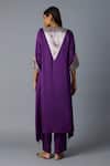 Shop_Vasstram_Purple Modal, Satin, Tissue Zari Round Neck Tikona Panelled Kurta And Pant Set _at_Aza_Fashions
