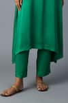 Shop_Vasstram_Emerald Green Modal, Satin, Tissue Zari Tikona Banarasi Panelled Kurta Set _Online_at_Aza_Fashions