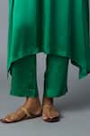Buy_Vasstram_Emerald Green Modal, Satin, Tissue Zari Tikona Banarasi Panelled Kurta Set 