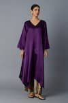 Vasstram_Purple V-neck Azra Asymmetrical Tunic _Online_at_Aza_Fashions