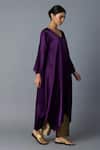 Shop_Vasstram_Purple V-neck Azra Asymmetrical Tunic _Online_at_Aza_Fashions