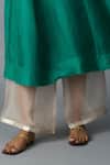 Buy_Vasstram_Green Organza Zari Round Neck Jahaan Banarasi Yoke Kurta With Pant _Online_at_Aza_Fashions