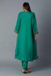 Shop_Vasstram_Green Organza, Modal, Satin Zari Round Jahaan Banarasi Yoke Kurta With Pant _at_Aza_Fashions